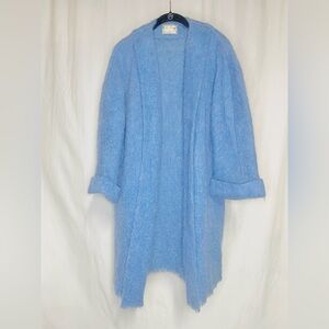 VTG ANDREW STEWART Mohair/Wool Jacket Blue Cardigan 1970’s Scotish Wool Vintage